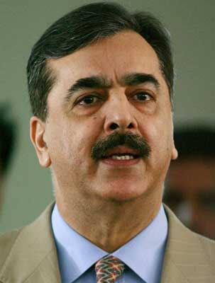 Pakistan's Prime Minister Gilani speaks to the media in Islamabad